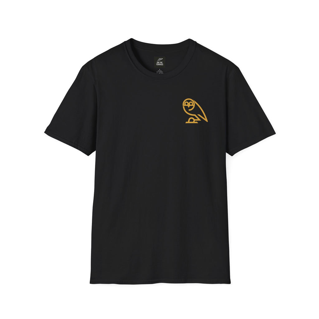 T‑Shirt — Minimal Gold Owl Chest Logo Tee