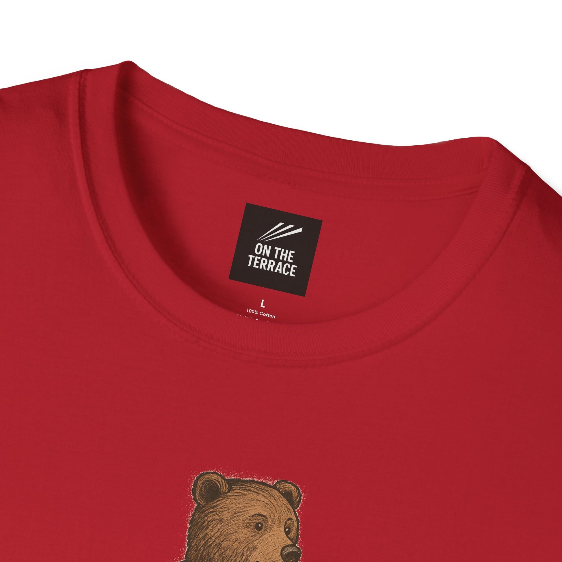 Liverpool T-Shirt - Iconic Father-Son Design in LFC red with close-up of bear graphic and 'On The Terrace' label. 100% cotton for comfort.