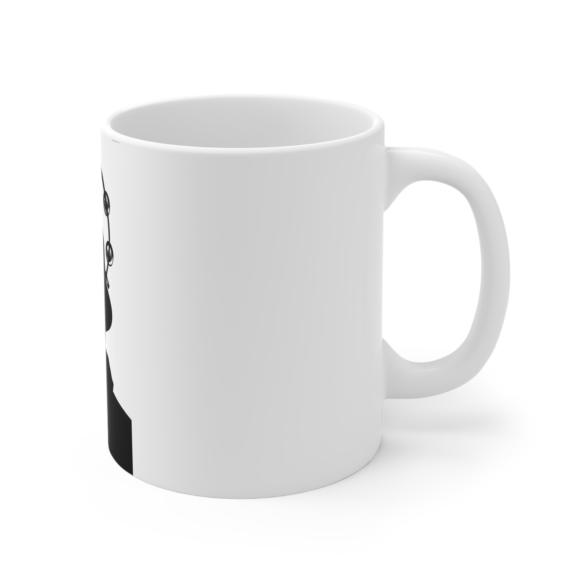 Oasis Icon Silhouette Mug – Black & White Tambourine Halo Design