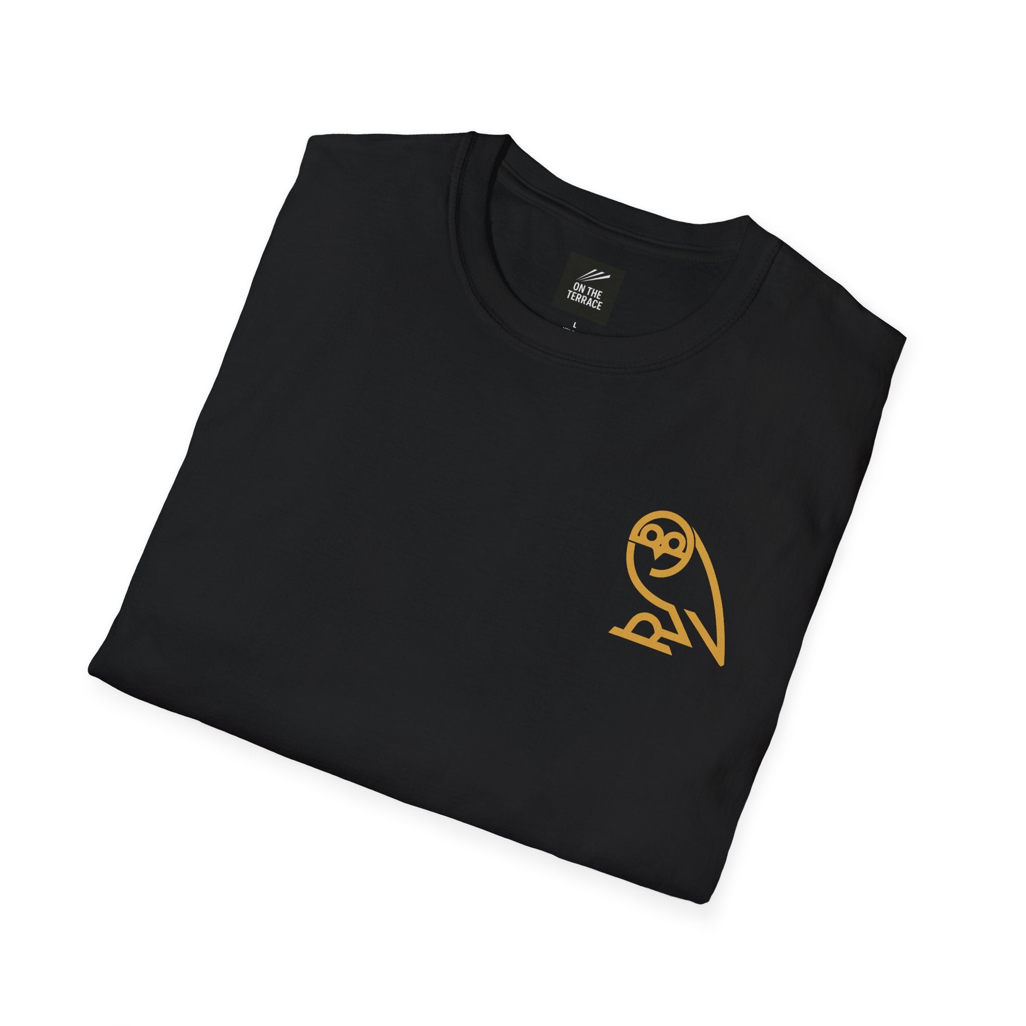 T‑Shirt — Minimal Gold Owl Chest Logo Tee