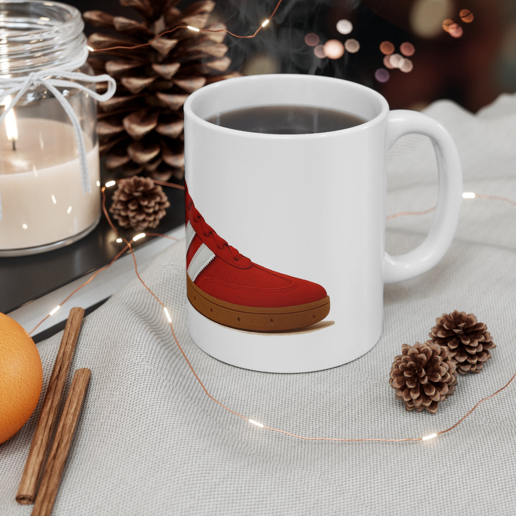 Liverpool Trainer Mug – Red & White Terrace Style – Perfect Gift for LFC Fans