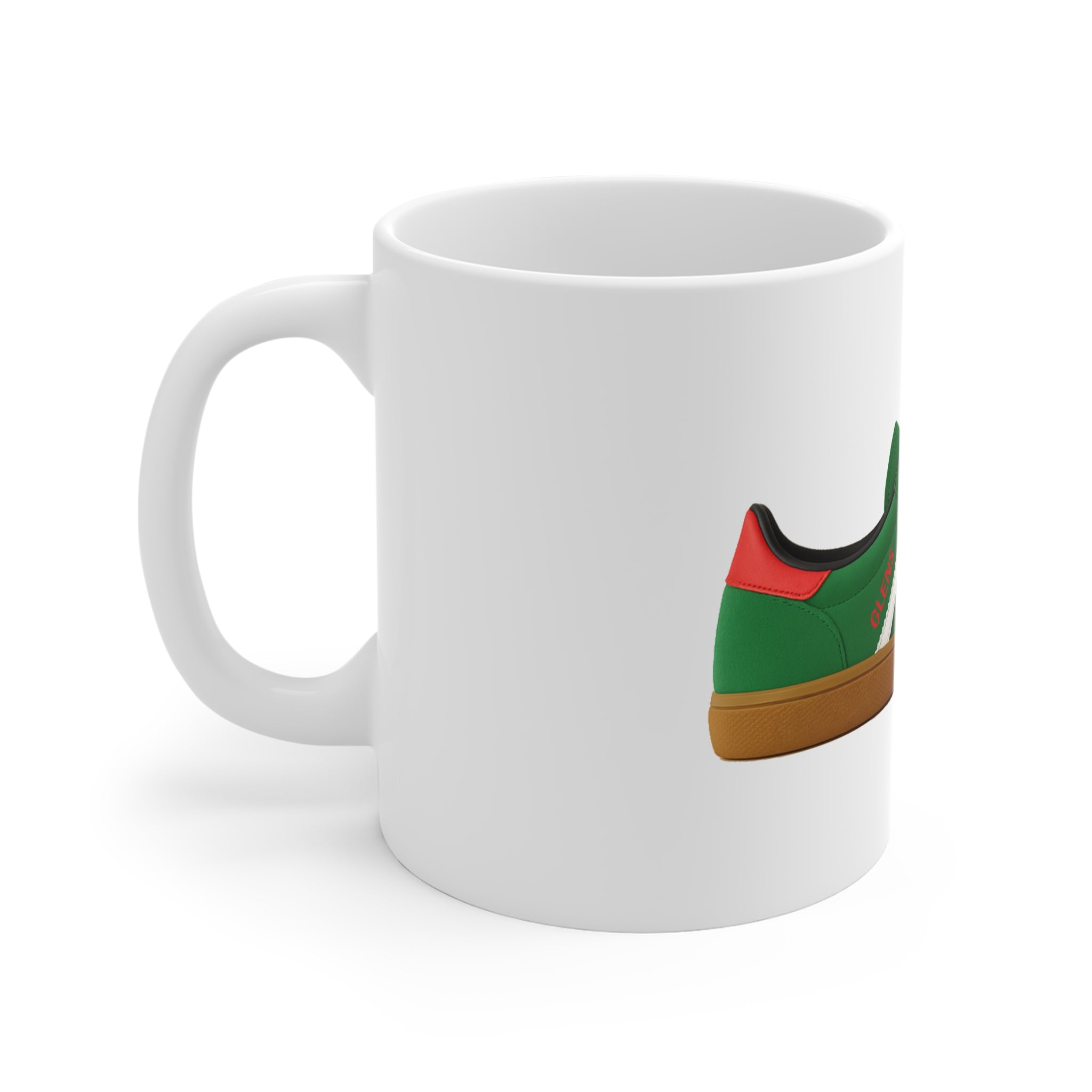 Glentoran Trainer Mug – Green, Red & White Casuals Style – Glens Supporters Gift