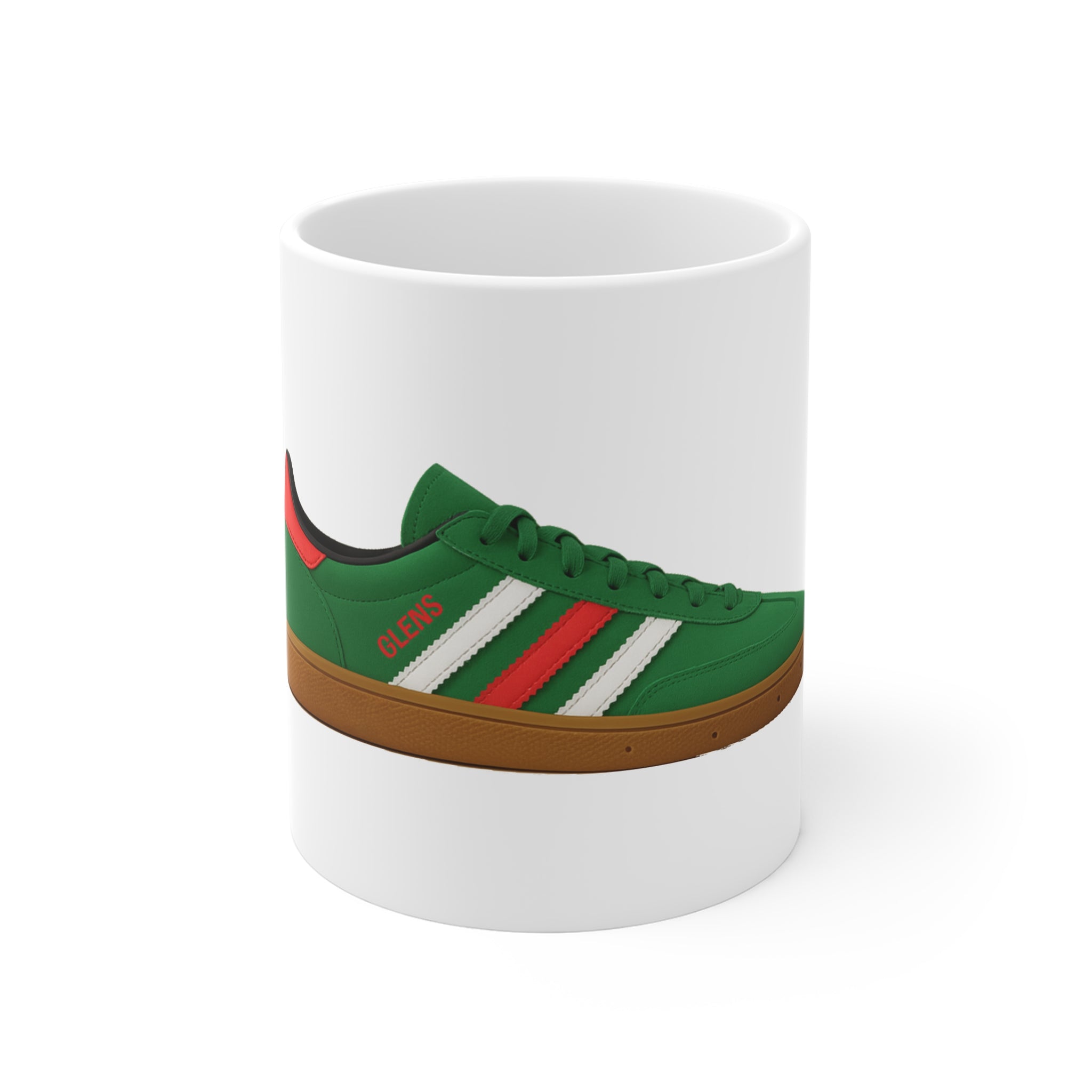 Glentoran Trainer Mug – Green, Red & White Casuals Style – Glens Supporters Gift