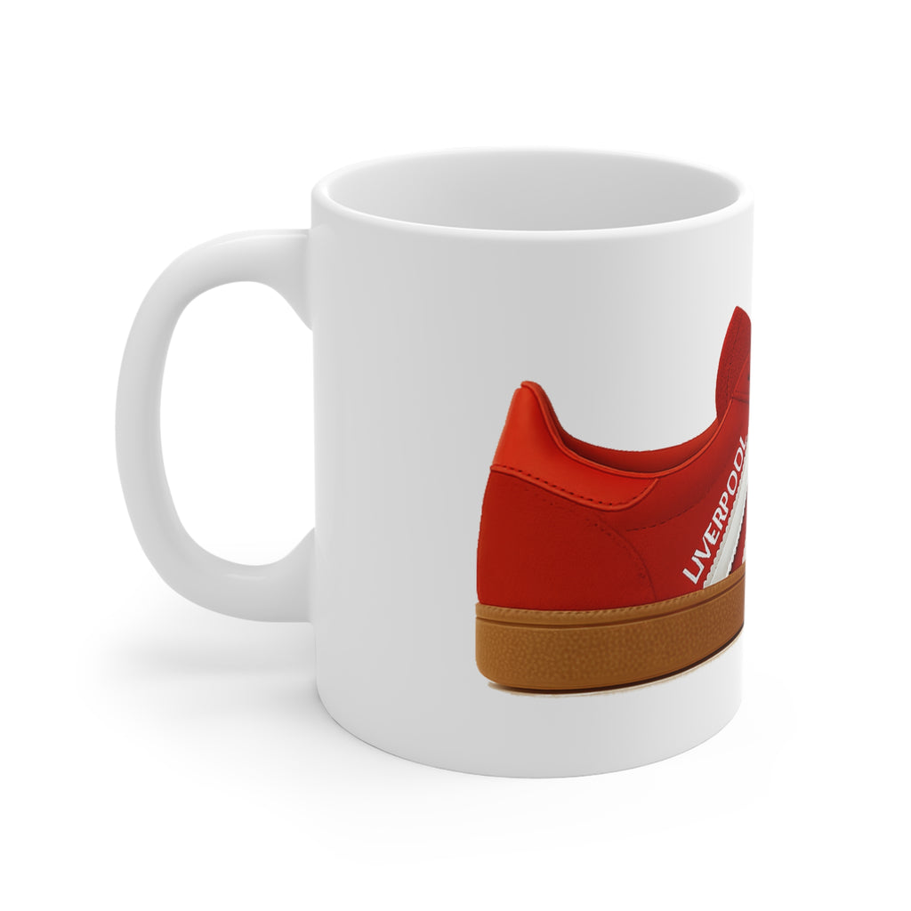 Liverpool Trainer Mug – Red & White Terrace Style – Perfect Gift for LFC Fans